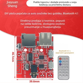 Bluetooth MP3 audio pločica za DIY auto zvučnički pojačivač s dekodirajućim modulom Bluetooth 4.1