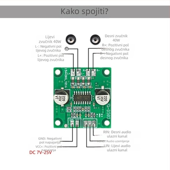 JQ ploča pojačala 2x40W za automobilsku audio opremu MP3 dekoder modul