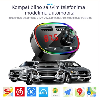 Auto MP3 player s 3.1A pametnim brzim punjenjem, Bluetooth FM transmiter, USB reprodukcija, napajanje 12–24V