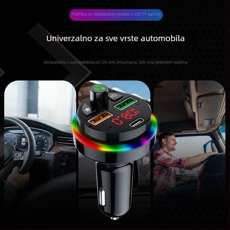 Bluetooth MP3 player za auto s punjačem, podržava memorijsku karticu i USB, model Pdf16, FM radio