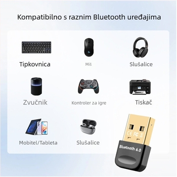 RTL606 Bluetooth USB adapter za stolno računalo, bez upravljačkog programa, Plug-and-Play, BT 6.0