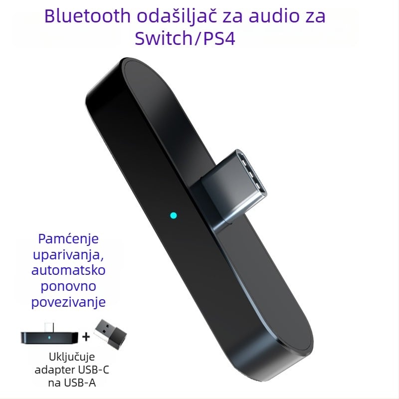 Switch/PS4 Bluetooth audio odašiljač – USB-C/USB sučelje, Bluetooth 5.0, 2,4 GHz, Brzina 25, Model G1