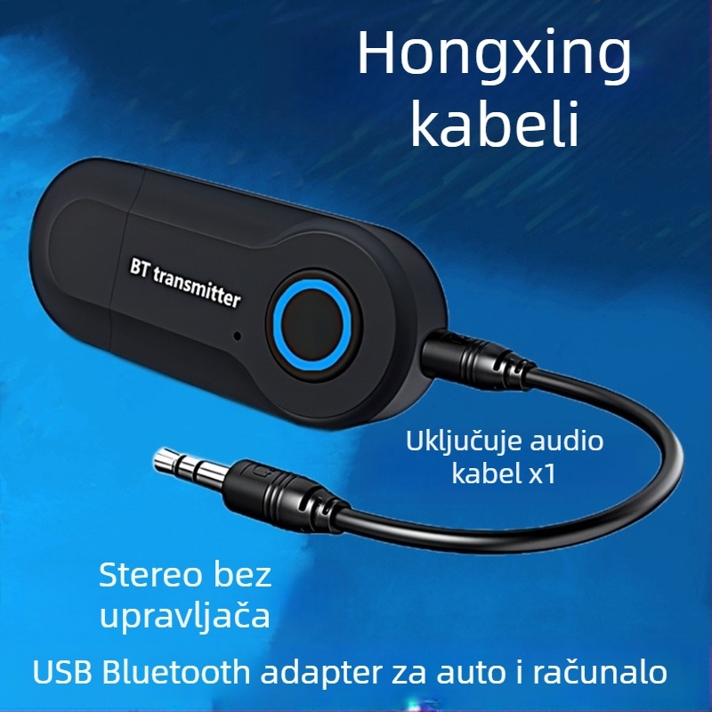 YP36 USB Bluetooth 5.0 adapter – AUX sučelje, Plug & Play, vanjsko napajanje, domet 10 m