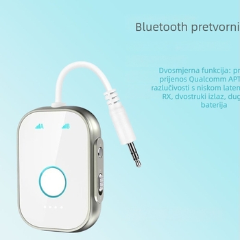 Bluetooth prijamnik/izaslanik T1 s 3.5 mm AUX, auto audio prijamnik, Plug‑and‑Play, eksterno napajanje, BT 5.4, domet 10 m