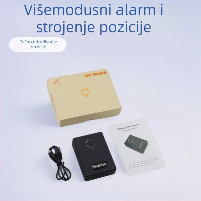 CY02B GPS tracker za vozilo s real-time anti‑gubitkom, točnost GPS 5 m, IP66 vodootpornost, baterija 5000 mAh, Type-C punjenje, keramična antena