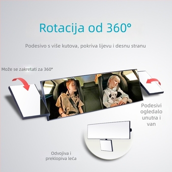 XL-3008 Auto retrovizor s širokim vidnim poljem i antirefleksijskim premazom Wood