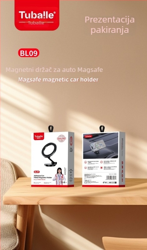 Tubaile magnetski držač za telefon u automobilu, ultra tanak aluminijska legura