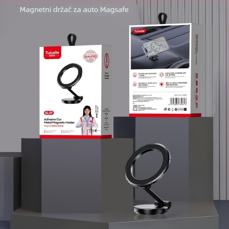 Tubaile magnetski držač za telefon u automobilu, ultra tanak aluminijska legura