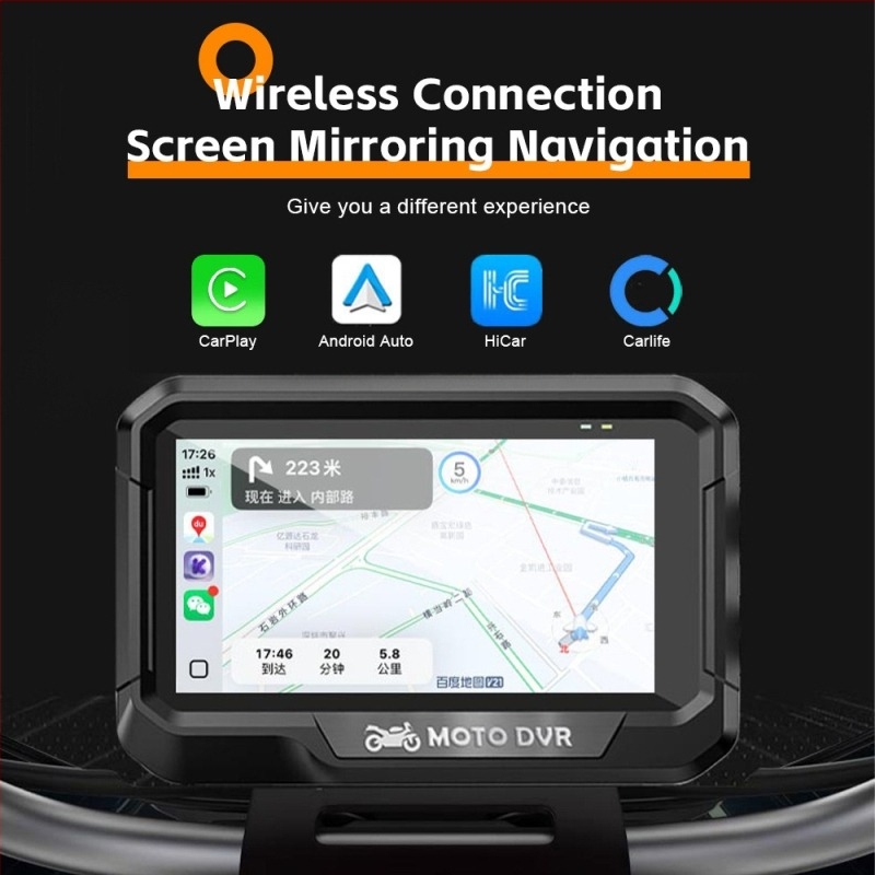 T10s motociklistička kamera s CarPlay projekcijom zaslona, 2MP, 150° kut gledanja, ciklično snimanje tijekom punjenja, podržava TF karticu do 128GB