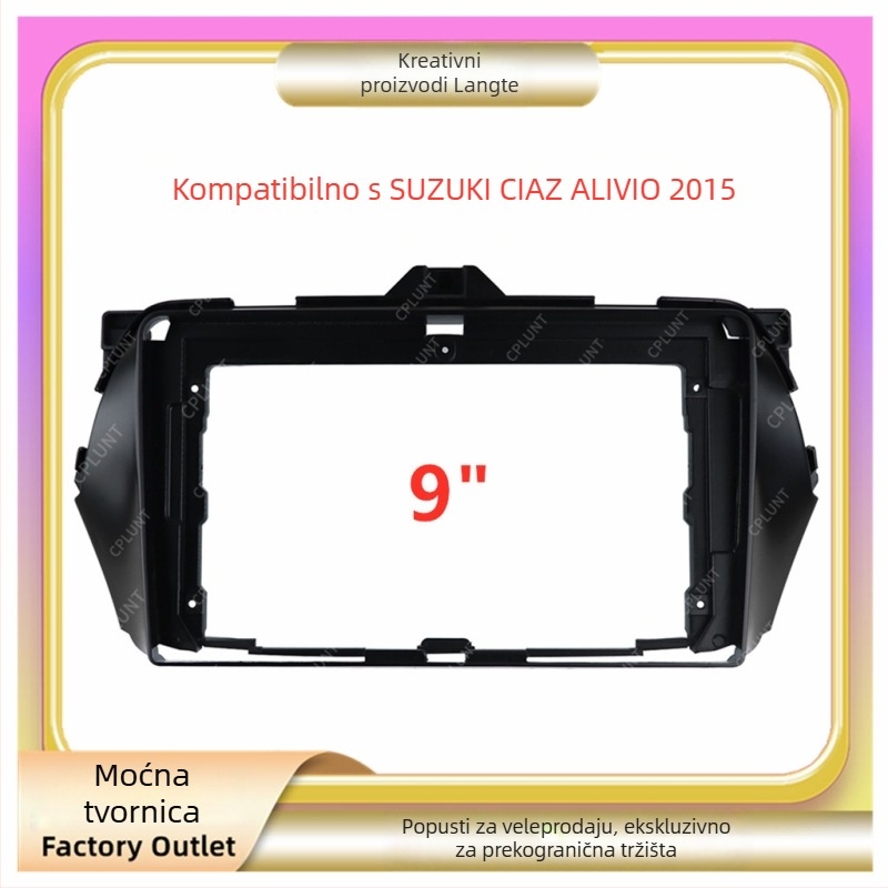 Središnji navigacijski okvir za Suzuki Ciaz, Alivio, Qiyue — 9-inčni ABS/PC panel, svestran montažni set