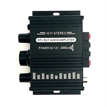 HiFi dvokanalno auto pojačalo — 12V DC, 20W×2, 4Ω, aluminijsko kućište, RCA ulaz