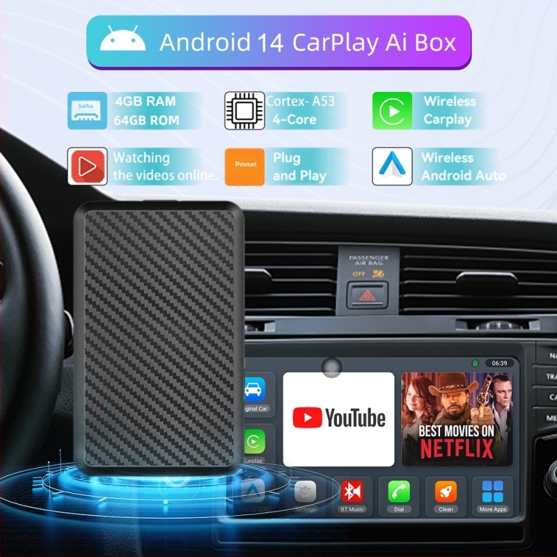Pametno bežično CarPlay kućište za Android Auto AiBox WiFi povezivanje automobila