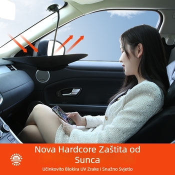 Automobilski sveobuhvatni sjenilac prozora za sunce s pričvršćivanjem na usisne čašice (PVC materijal • prilagodba obrade • otisak logotipa • licencirani privatni znak • otpornost na požar: dobra)
