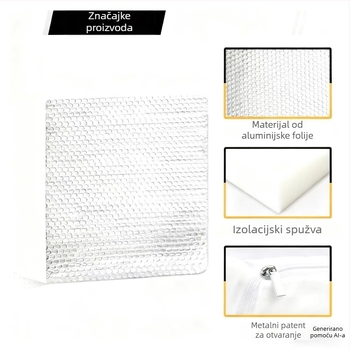 RV krovni ventilacijski poklop — zaštita od sunca, toplinska izolacija i smanjenje buke; ljepilo montaža; aluminijska folija; univerzalno za krov; minimalistički stil