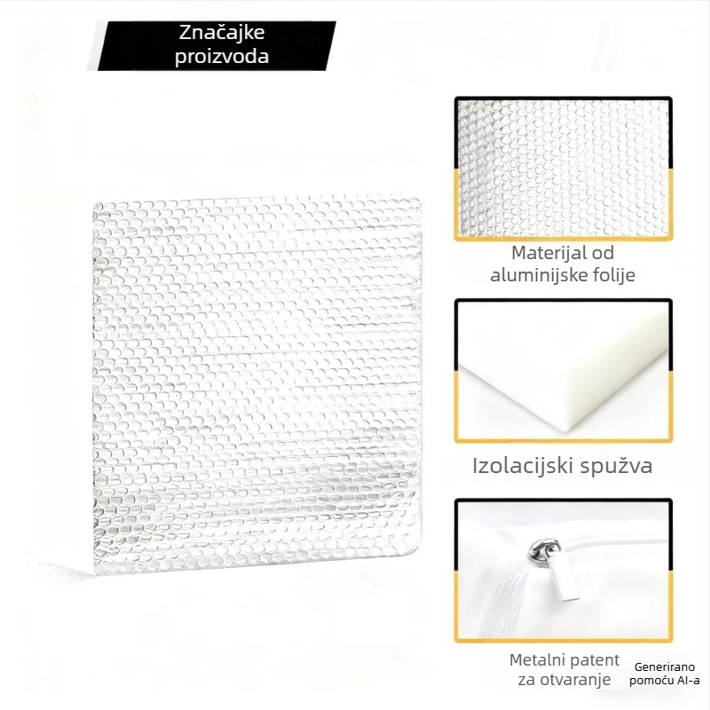 RV krovni ventilacijski poklop — zaštita od sunca, toplinska izolacija i smanjenje buke; ljepilo montaža; aluminijska folija; univerzalno za krov; minimalistički stil