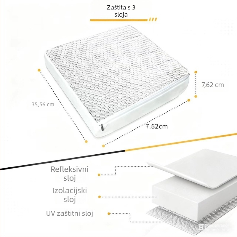 RV krovni ventilacijski poklop — zaštita od sunca, toplinska izolacija i smanjenje buke; ljepilo montaža; aluminijska folija; univerzalno za krov; minimalistički stil