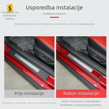 Dekorativna naljepnica za pedalu za doček unutar automobila, karbonski vinil, model DJYM028, podrijetlo Dongguan, prilagodba dostupna, tisk logotipa dostupan