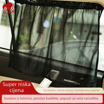 Automobilska mrežasta zavjesa za bočni prozor – sjenilo protiv sunca i komaraca, teleskopska ugradnja; materijal: netkani materijal; stil: nordijski; uzorak: geometrijski