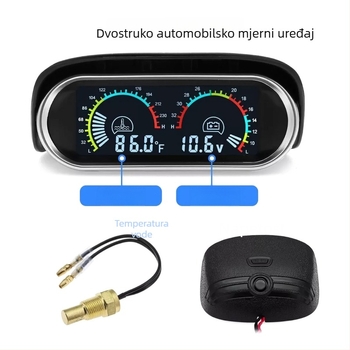 12V-24V Mjerenje temperature vode za auto i kamion – voltmetar s digitalnim prikazom, plastični dio mjerača + metalni senzor, radijalni tip