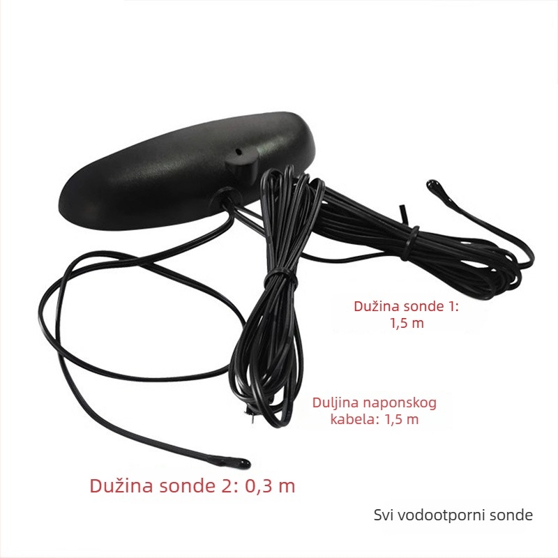 LED automobilni sat s dodirnim upravljanjem, prikaz vremena, dvostruki prikaz temperature i napona