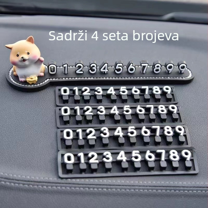 Unutarnja dekoracija automobila s 3D/4D privremenom tablicom za parkiranje i pločom za broj za premještanje — materijal: Drugo; tip: Skriveno
