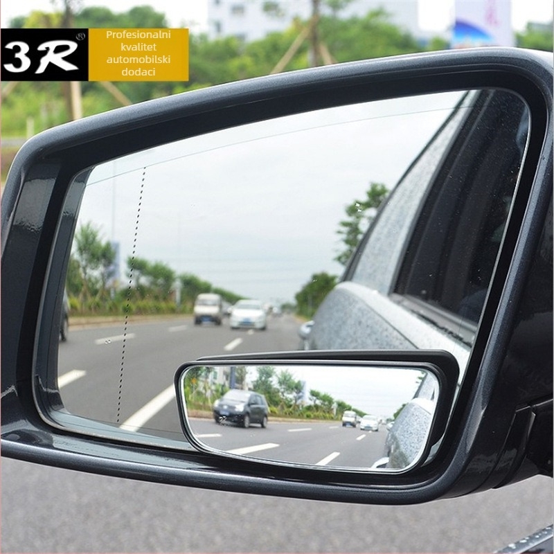 3R Auto retrovizor – univerzalno, staklo, dvostruka zakrivljenost, dodatno ogledalo za mrtvi kut, podesivi montažni sustav