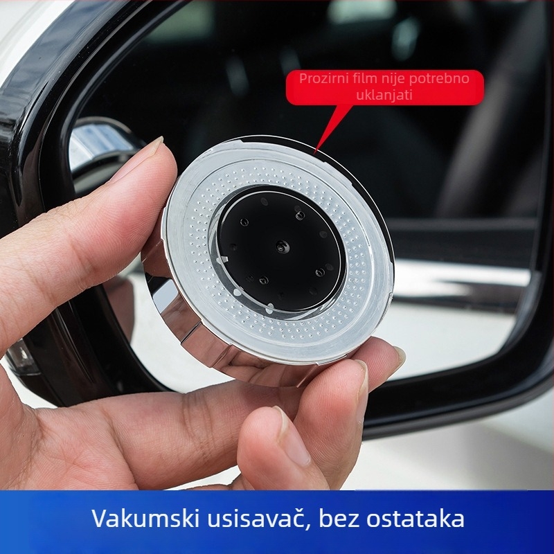 Pribor za retrovizor automobila - malo kružno ogledalo s vakuumskim nosačem, 360° podešavanje, ABS + staklo