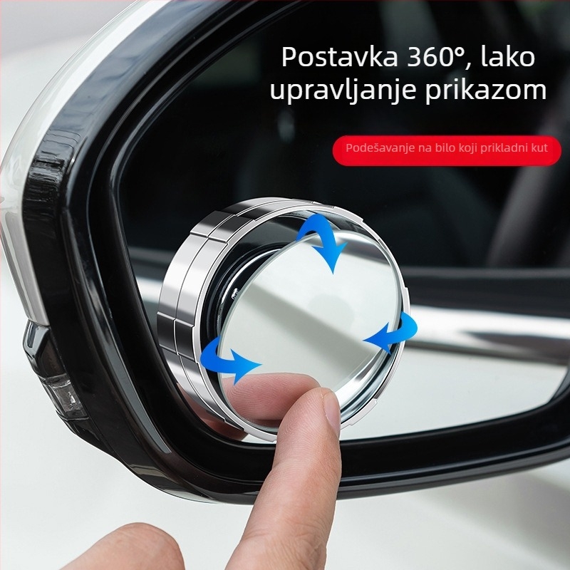 Pribor za retrovizor automobila - malo kružno ogledalo s vakuumskim nosačem, 360° podešavanje, ABS + staklo