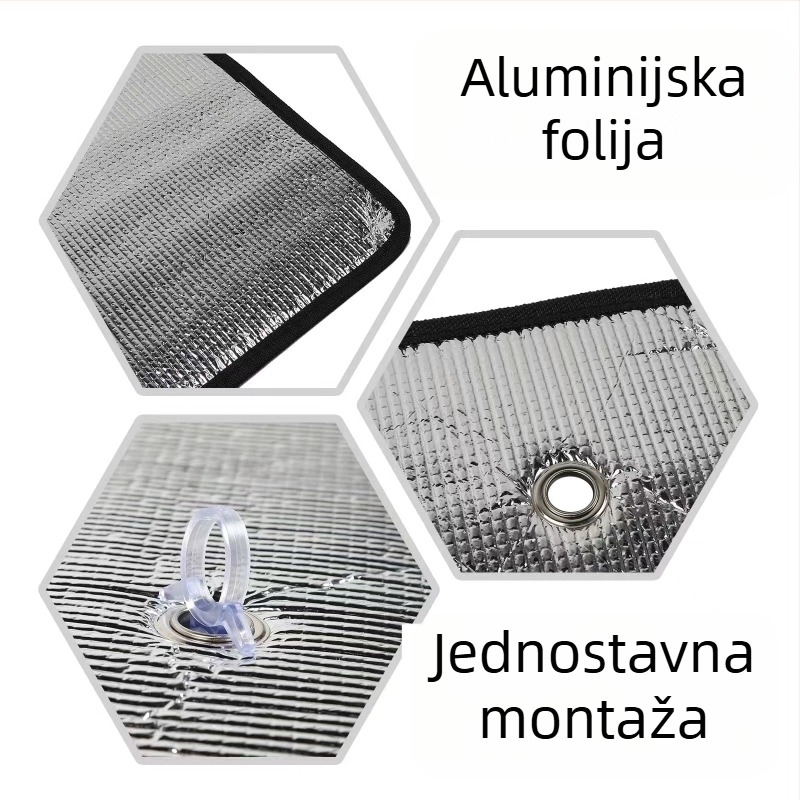 Auto sjenilo za sunce, univerzalni dizajn, montaža ljepilom, jednostavan stil