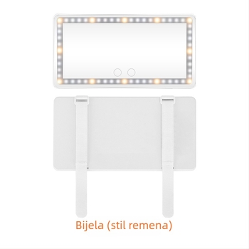 LED ogledalo za šminkanje u auto s dodirnim podešavanjem svjetline, trobojni izvor svjetla, HD ogledalo, ABS okvir