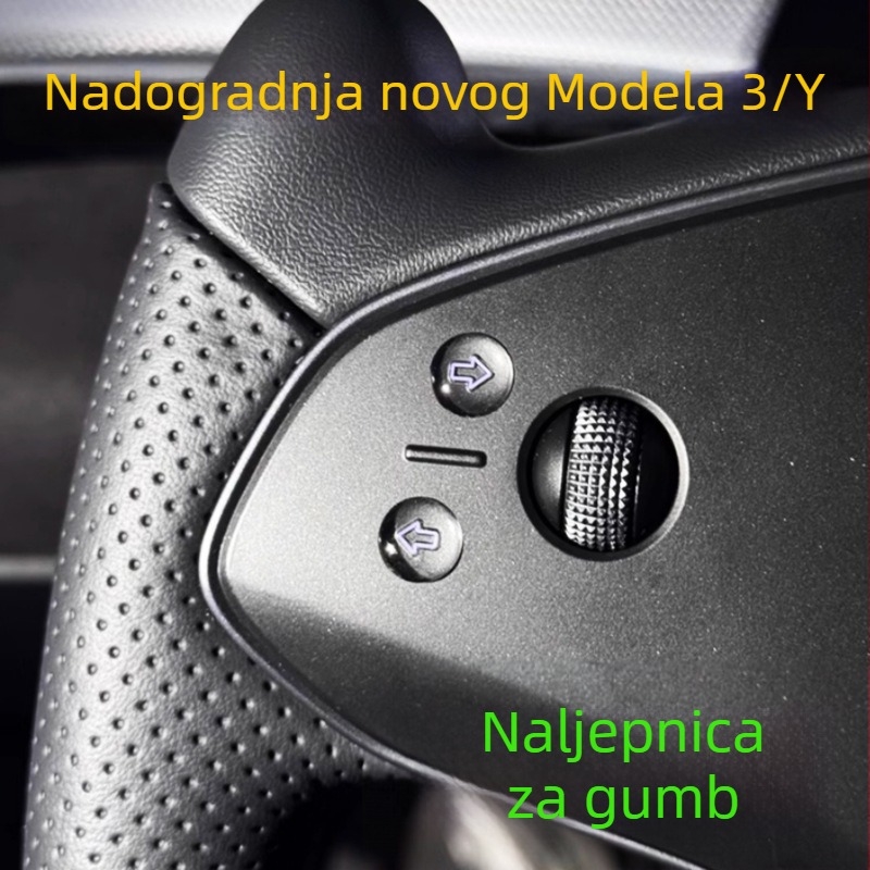 Naljepnica za gumb pokazivača smjera na upravljaču za Tesla Model Y/Model 3, kristalni uzorak, unutarnja dekoracija, ljepilo