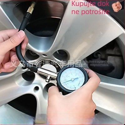 Tlakomjer za automobile s digitalnim zaslonom, ABS plastična konstrukcija, raspon 0–100 psi, prikaz u kPa