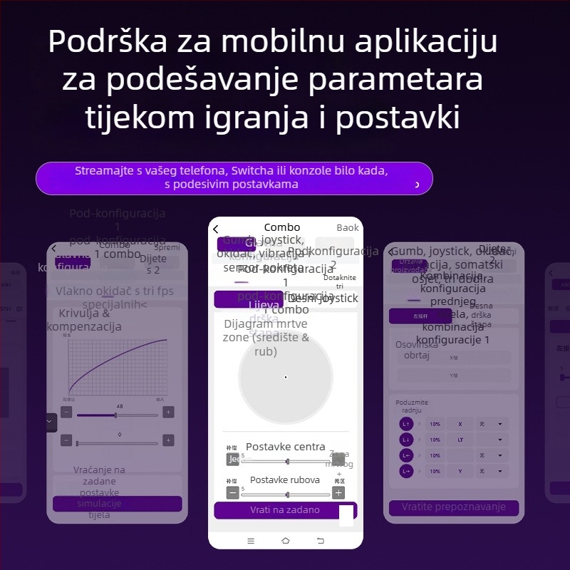 Igrički kontroler Wind Blade Plus, Bluetooth, Type-C sučelje, vibracija, haptična povratna informacija, kompatibilan s Android/Apple/Switch