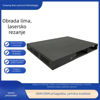Elektroničko kućište od limenog metala | Materijali: nehrđajući čelik, aluminij, bakar, cinkova legura, molibden; Debljina: 0,5–20 mm; Obrada: lasersko rezanje, presovanje, savijanje, CNC bušenje; Površinska obrada: mat, poliranje, anodiziranje, niklanje; 