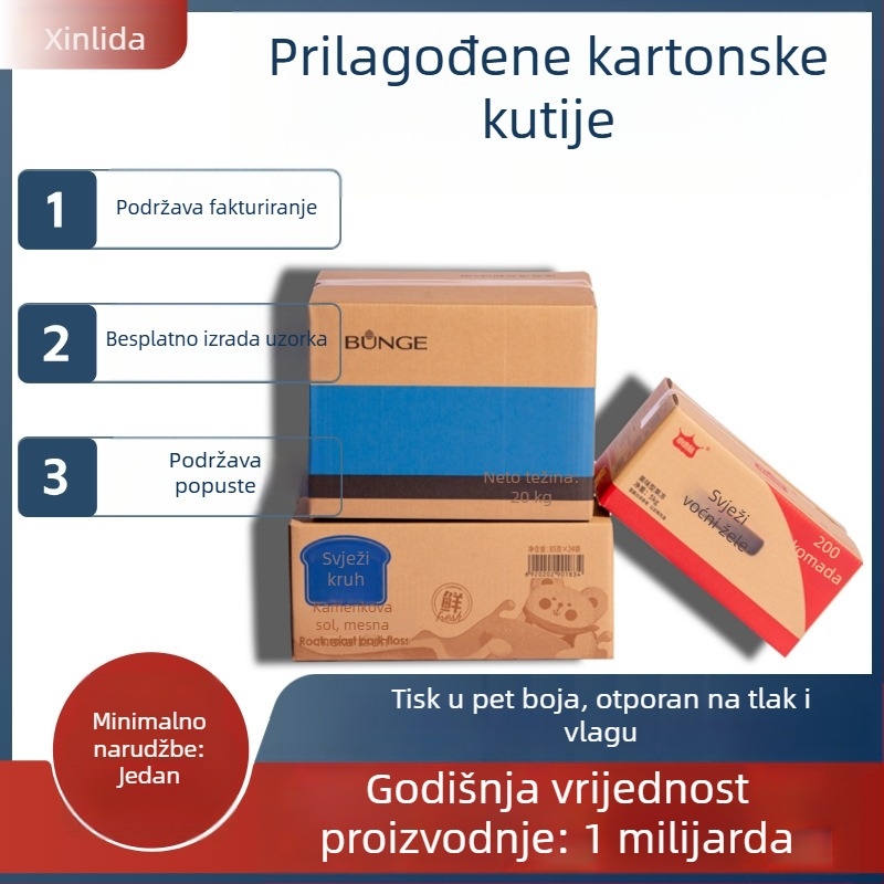 Prilagođeni karton za elektroničku trgovinu – valoviti karton, debljina 3 mm, običan tip, model po narudžbi