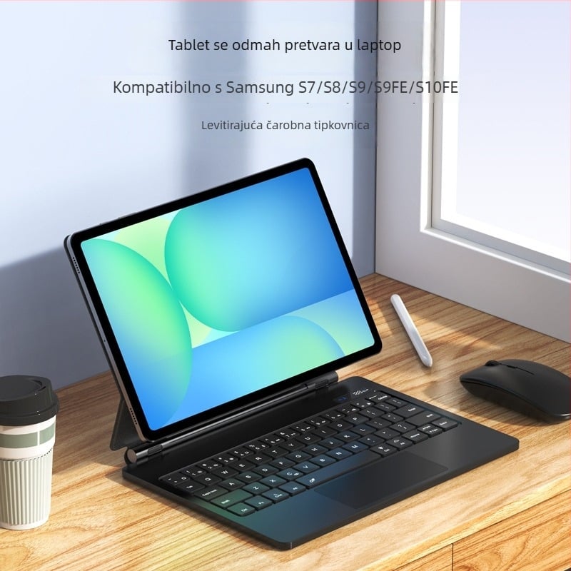 Bežični Bluetooth tipkovnica za Samsung tablete S7/S8/S9/S9FE/S10FE s plutajućim magnetnim dizajnom, Bluetooth (Model: Yx019; Sučelje: Bluetooth; Kompatibilni modeli: S7/S8/S9/S9FE/S10FE; Ergonomija: Podržana; Težina: 0.56)