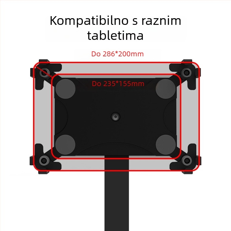 AT300 Aluminijska baza/stativ za tablet – podesivi podizni mehanizam, zaštita od krađe, za iPad, iPhone i iPod touch