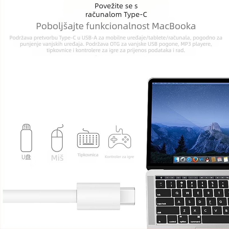 Apple Type-C OTG USB 3.0 adapter - USB disk, tipkovnica i gamepad