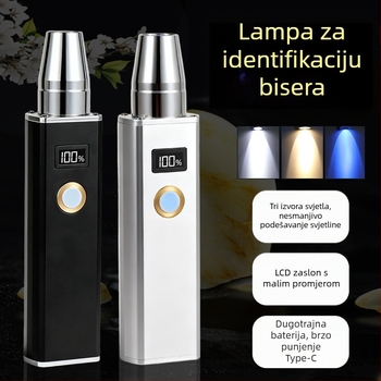 Visokoumočna LED svjetiljka s tri izvora svjetla za nefrit i nakit — 30W, 2000mAh, domet 50–100 m, trajanje baterije 4–8 h