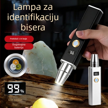 Visokoumočna LED svjetiljka s tri izvora svjetla za nefrit i nakit — 30W, 2000mAh, domet 50–100 m, trajanje baterije 4–8 h