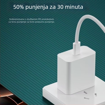 USB-C kabel za brzo punjenje i prijenos podataka, pletena konstrukcija, 100W/6A PD, USB-C sučelje