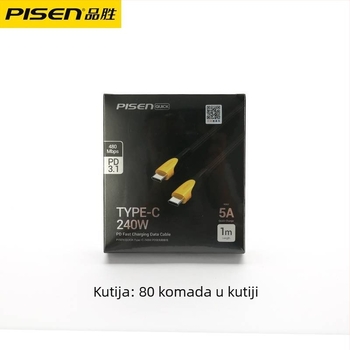 USB-C kabel za podatke, Type-C sučelje, 240W max, brzo punjenje, jednostruki konektor, plastično kućište