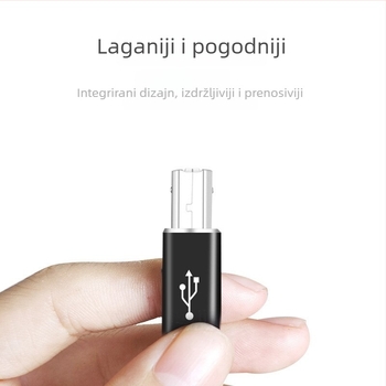 Type-C na USB-B kabel-adaptor – za pisač, prijenosno računalo i tablet; 0.2 m, metalni, s jednom konektorom, 10 W max, produžni adapter