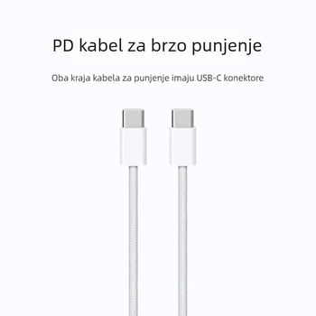 USB-C kabel za punjenje za Apple iPhone 15/16 iPad, 60W/100W brzo punjenje, pleteni kabel