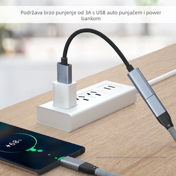 USB-C ženski na USB 3.1 produžni kabel OTG; sučelje 21192447953; prijenos podataka do 10Gbps; bakrena jezgra premazana tinom; PVC omotnica; maksimalno 3A