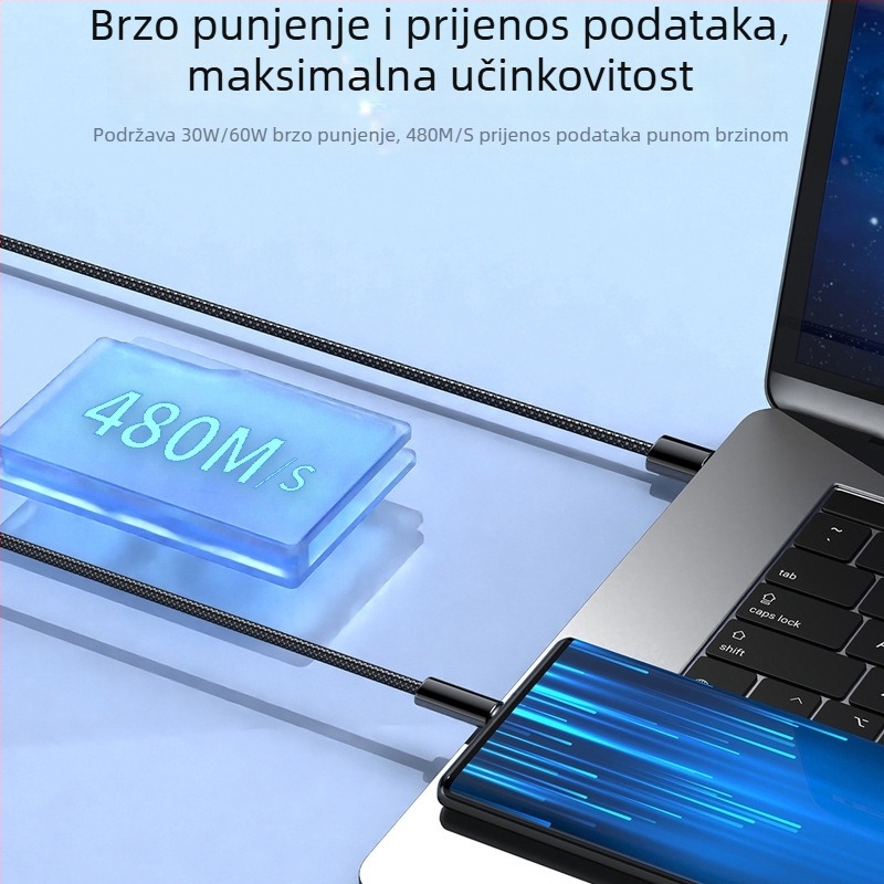 Magnetski 3-u-1 kabel za napajanje i prijenos podataka za Apple i Android uređaje, Lightning, Micro USB i USB-C, duljina 1–2 m
