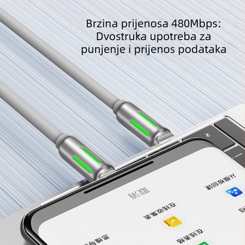 240W silikonski USB-C kabel za Apple, Huawei i Android, prijenosno računalo, tablet i telefon – brzo punjenje, duljina 1–2 m