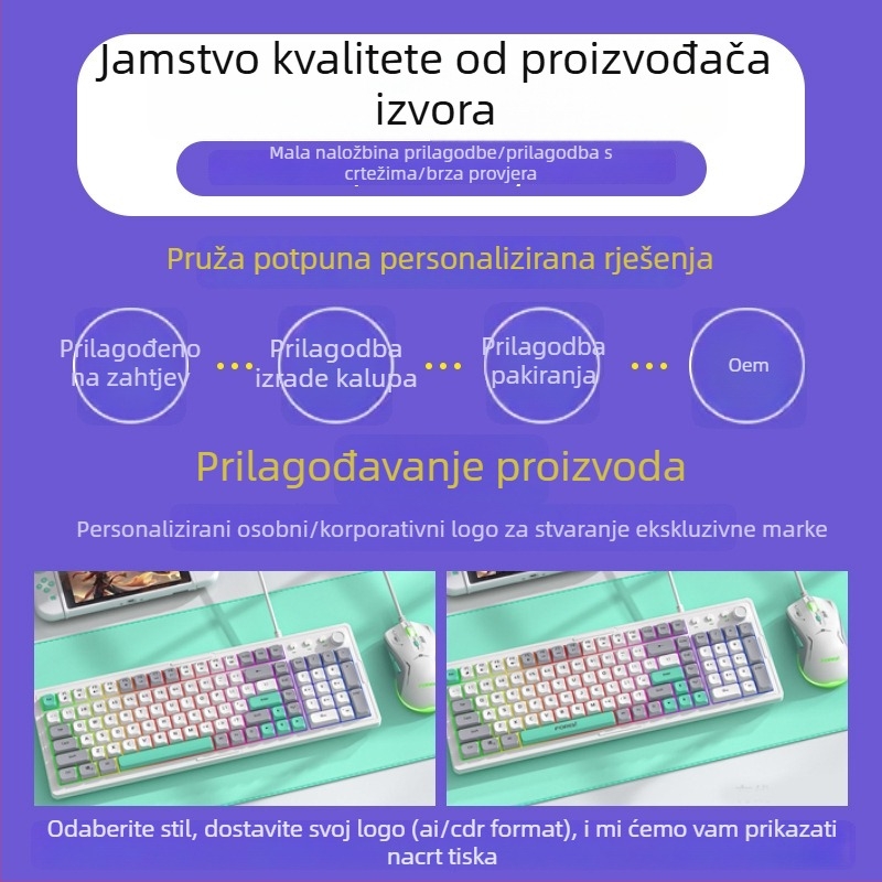 Optička bežična miša s dvostrukim načinom (Bluetooth + 2.4G), 1600 DPI, 5 tipki, USB sučelje, ergonomski dizajn
