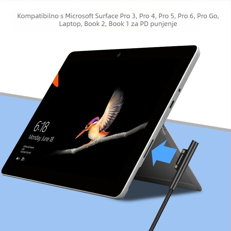 Sowin OEM kabel za punjenje za Microsoft Surface, kompatibilan s Pro 7/6/5/4/3/Go, Laptop, Book, Notebook i Tablet