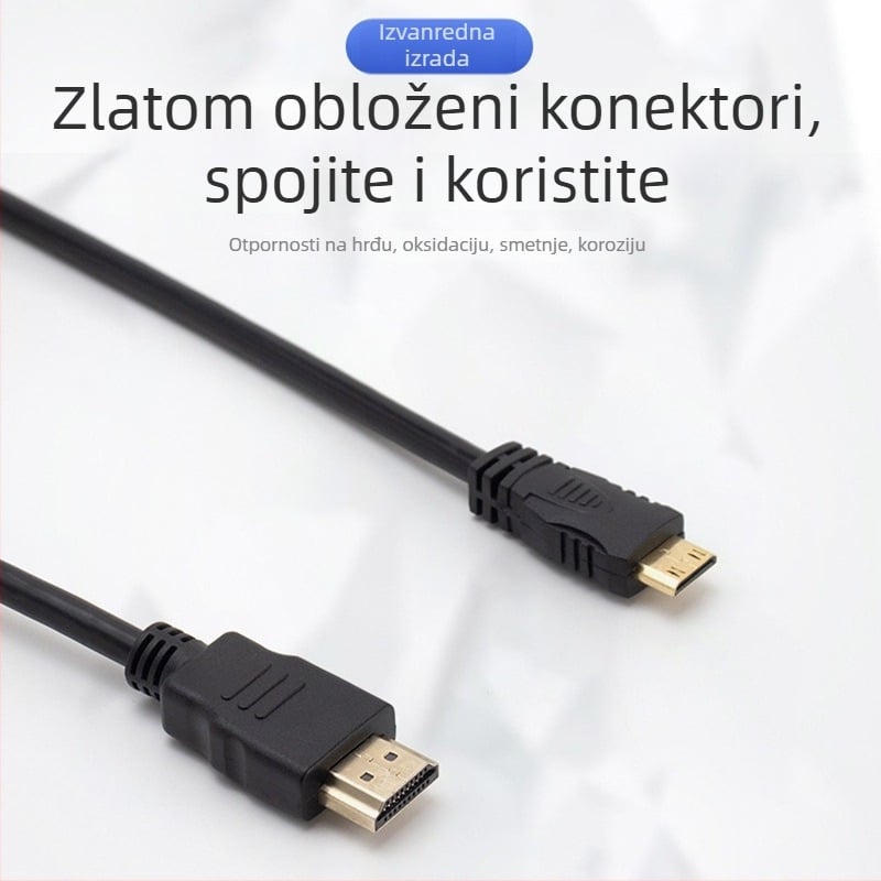 Kabel Micro HDMI na Mini HDMI za kamere – 4K kompatibilan, bakreni vodič, XS-103, duljine 0,2–5 m